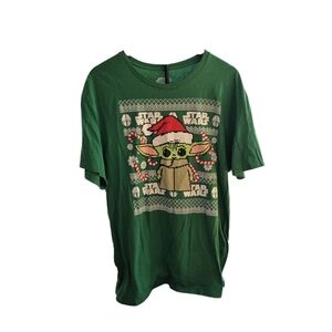 Green Star Wars Baby Yoda Grogu Ugly Christmas Style T Shirt Size XL